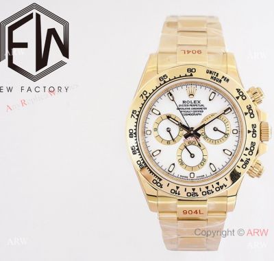 (EWF) Swiss Rolex Cosmo Daytona White Gold Watch in 904L Steel A7750 Movement